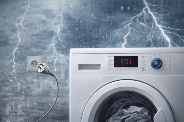 Сбой программы управления стиральной машины из-за скачков напряжения