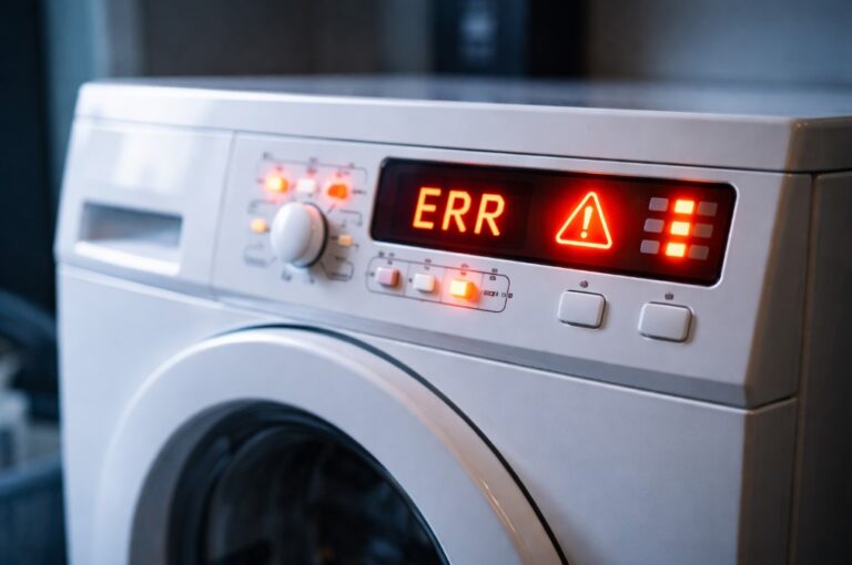 Стиральная машина мигает индикаторами на панели управления