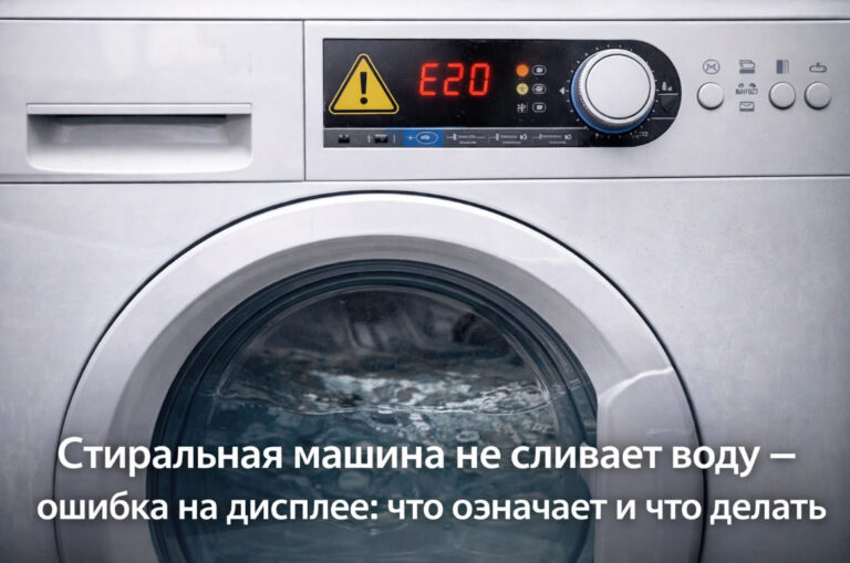 Стиральная машина не сливает воду — ошибка на дисплее и заполненный бак