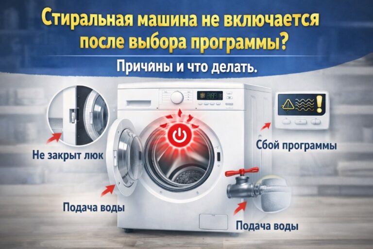 Стиральная машина не включается после выбора программы: причины и что делать