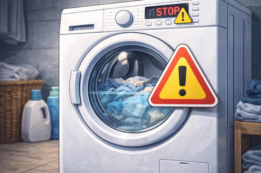 Стиральная машина остановилась с водой в баке и не продолжает стирку
