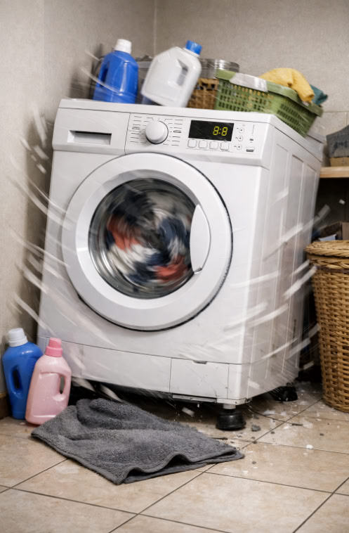 Стиральная машина сильно вибрирует и трясётся во время отжима