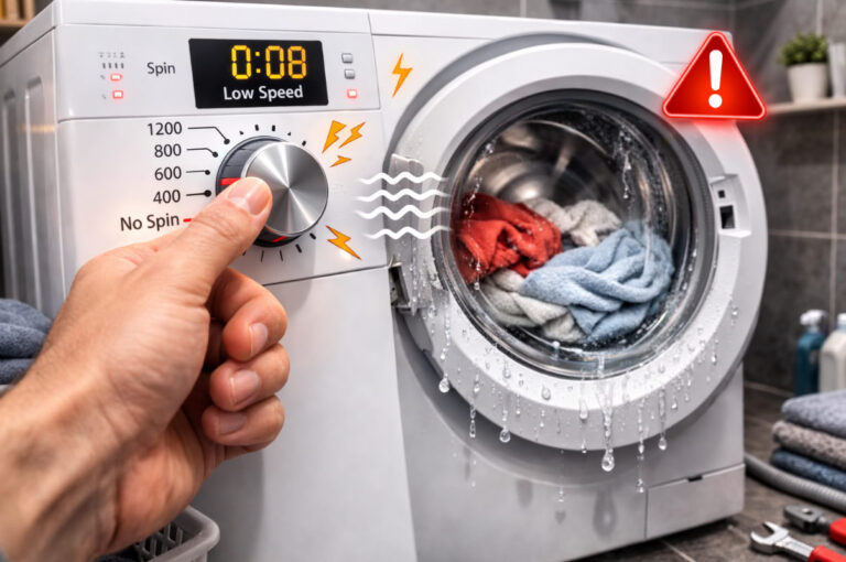 Стиральная машина не набирает обороты при отжиме — причины