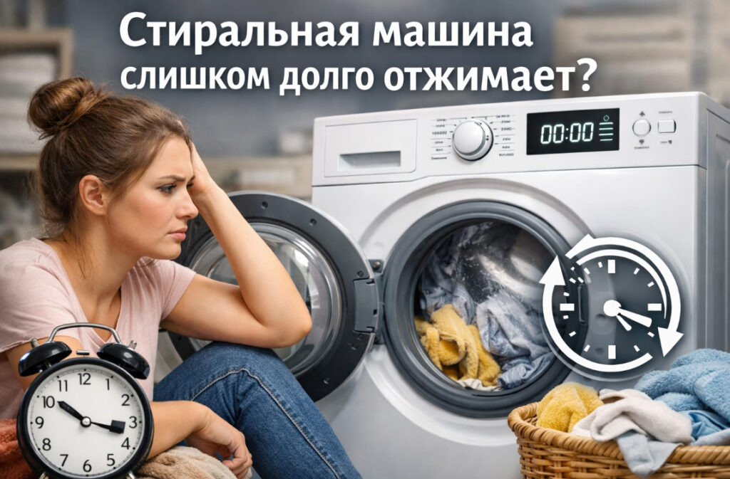 Стиральная машина слишком долго отжимает — причины