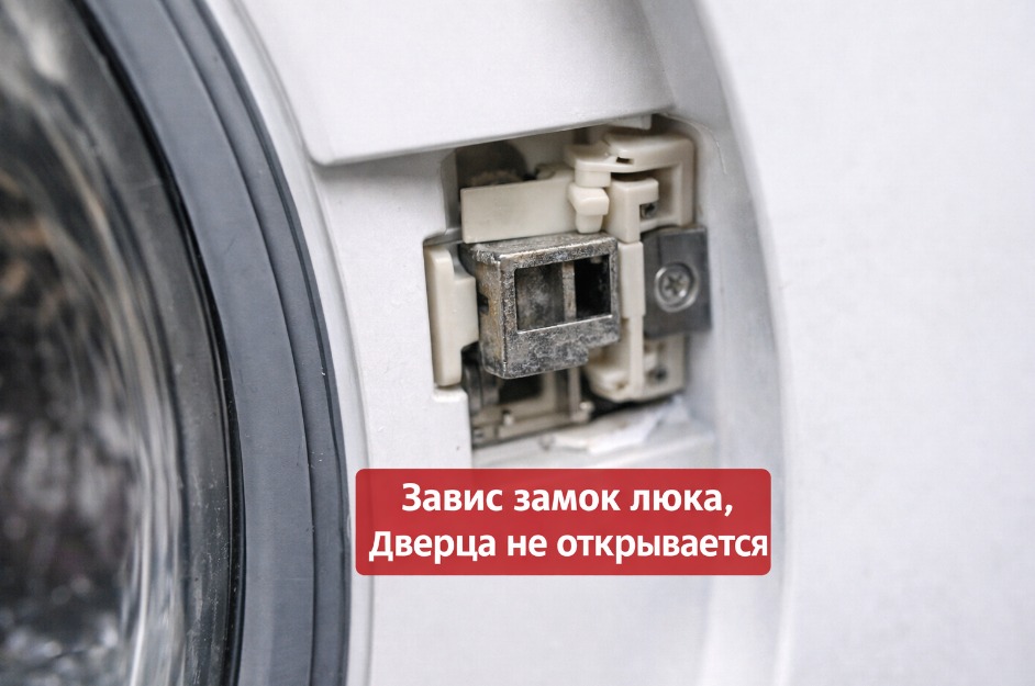 Замок люка стиральной машины завис и дверца не открывается
